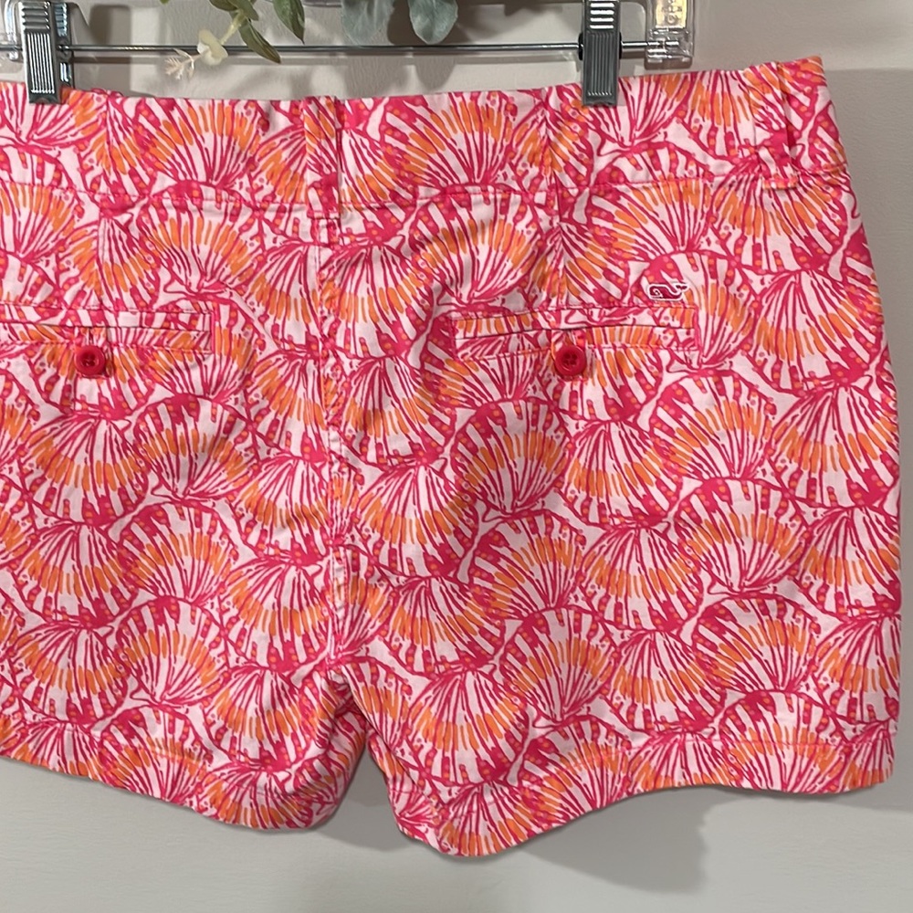 Vineyard Vines Pink and Orange Shell Print Women’s Shorts - Picture 7 of 16